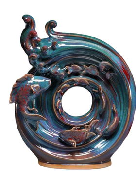 纯手工神垕中式钧瓷年年有余