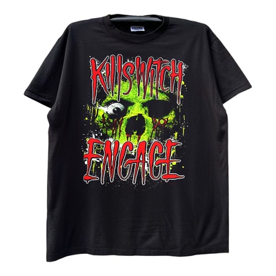 Killswitch Engage乐队做旧印花短袖vintage古着重金属硬核风半袖