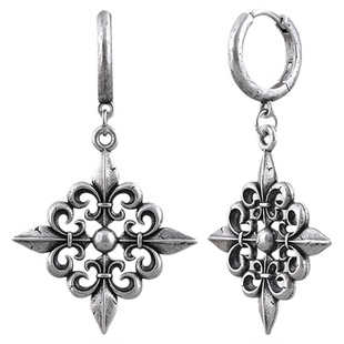 punkyouth百合纹优雅款式耳环925银防过敏小众精致气质潮搭耳饰