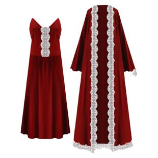 冬季女款金丝绒睡衣女性感吊带睡裙新娘红色晨袍女士结婚睡袍高级