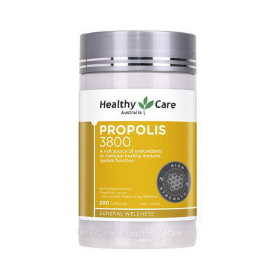 澳洲直邮Healthy Care高浓度高含量无糖黑蜂胶3800mg 200粒包邮