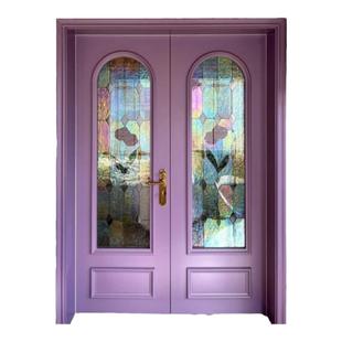 法式门复古门卧室门卫生间门实木复合烤漆门平开门网红欧式弧形门