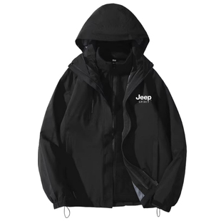 吉普2025新款三合一户外冲锋上衣女款防风防水秋冬季登山服男外套
