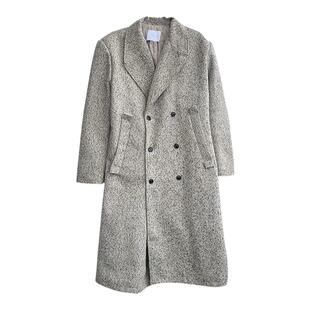 【爱穿帮】长款大衣斑点毛呢高级外套秋冬潮新款男装2023青年韩风