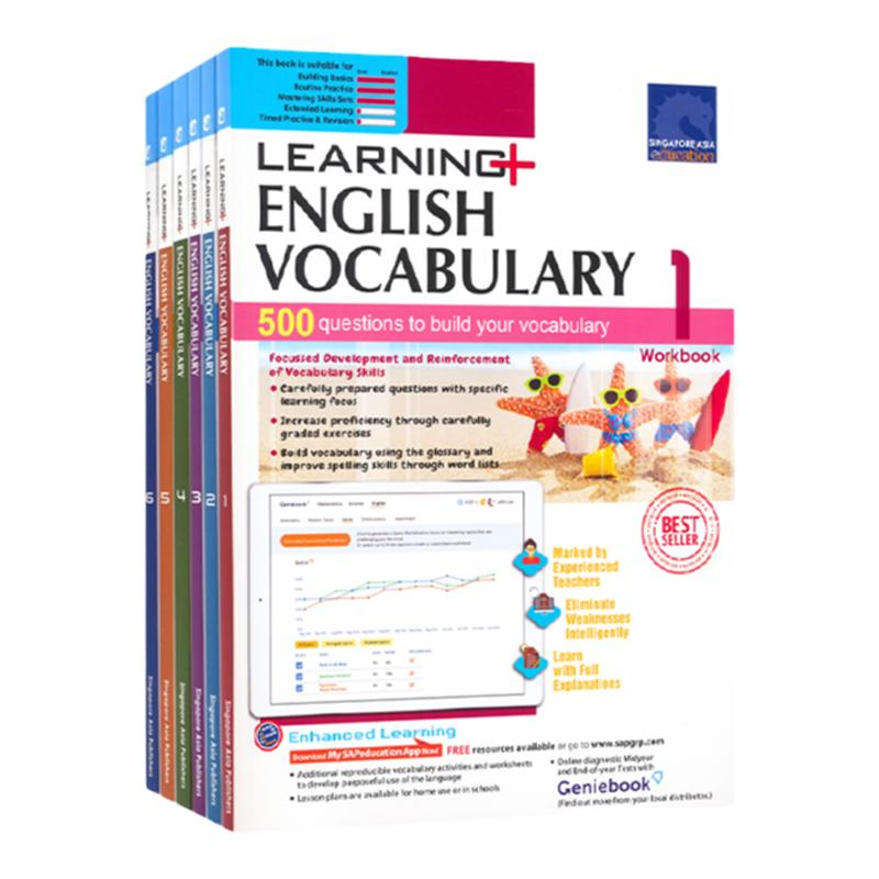 送电子版词汇表 SAP Learning English Vocabulary 1-6年级新加坡学习系列英语词汇练习册小学生教辅教材 基础在线测试版 7-12岁