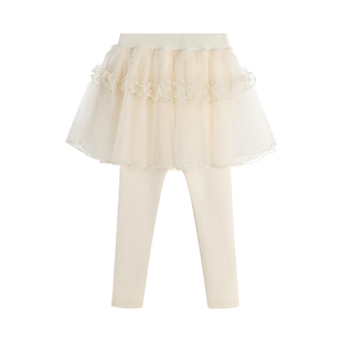 布丁哈鲁家童装冬装女童裤子2026秋冬季新款儿童加绒加厚网纱裙裤