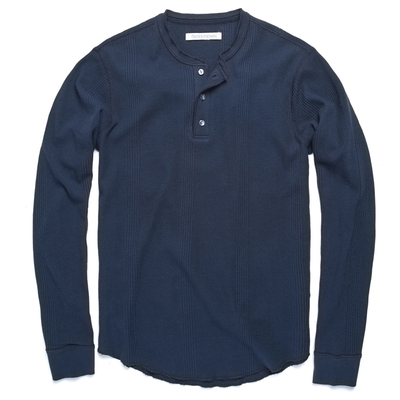 汉麻时代针织衫珍珠扣长袖t恤