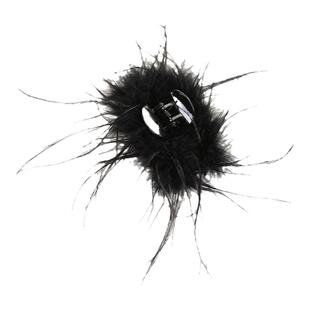 白色羽毛抓夹半扎发发夹鸵鸟毛毛发卡高级感鲨鱼夹鸡毛发夹子头饰