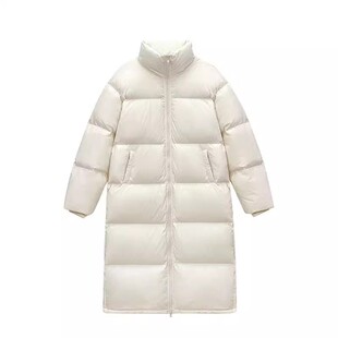 潮牌立领羽绒棉服女长款过膝2025冬季新款韩版宽松加厚保暖面包服