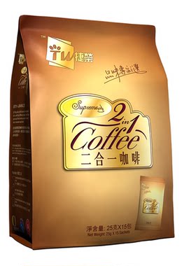 捷荣二合一速溶咖啡醇厚香浓港式独特风味25克x15包袋装375克低糖