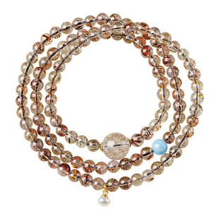 宫里上新黑金超七手链女士天然正品水晶手串多圈叠戴旺财生日礼物