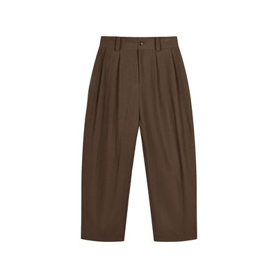 200G莱塞尔天丝垂感直筒裤 松紧腰 立体有型双褶 垂顺休闲长裤