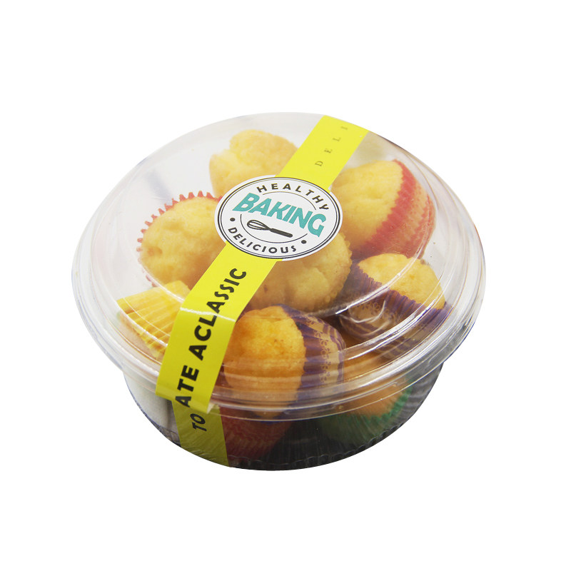 烘焙包装盒圆形吸塑西点饼干曲奇面包蛋糕透明包装盒100套