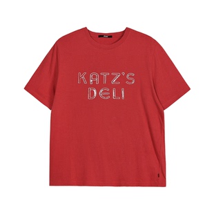 SPELLEDIT2025秋季新品百年卡茨T恤韩系休闲时尚印花短袖棉上衣女