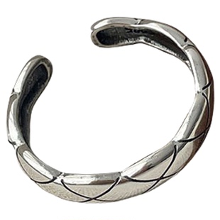 【盛太雪糕推荐】ParasKors PK菱格纹戒指银小众简约复古做旧指环