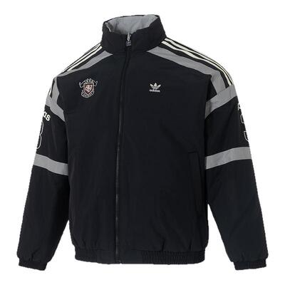 阿迪达斯男2025新款防风保暖双面穿运动棉服夹克外套 KC0093 0094