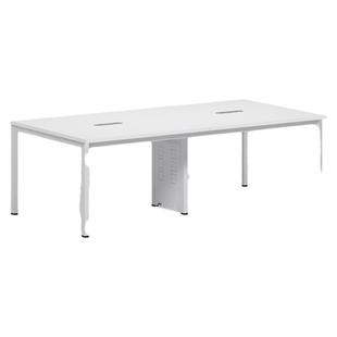 会议桌简约现代6人小型长桌白色钢架简易8人洽谈桌会议室桌椅组合