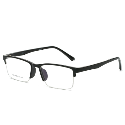 半框商务近视眼镜TR90不过敏韩版轻学生男款透明塑胶无鼻托光学框