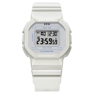 ZGO正港手表女款学生 初高中高颜值运动多功能儿童小方块电子表