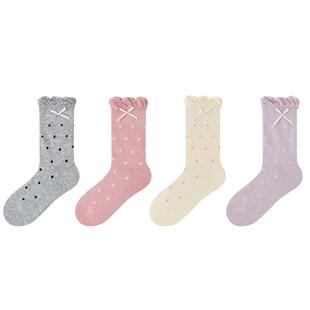 女童袜子儿童秋冬新疆长绒棉高筒袜女孩春秋无骨洛丽塔花边长筒袜