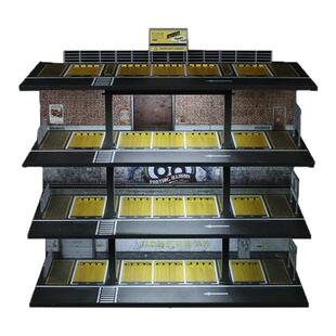 美式钢架车库场景1:64仿真停车场小车收纳汽车模型合金拓意麦思迪