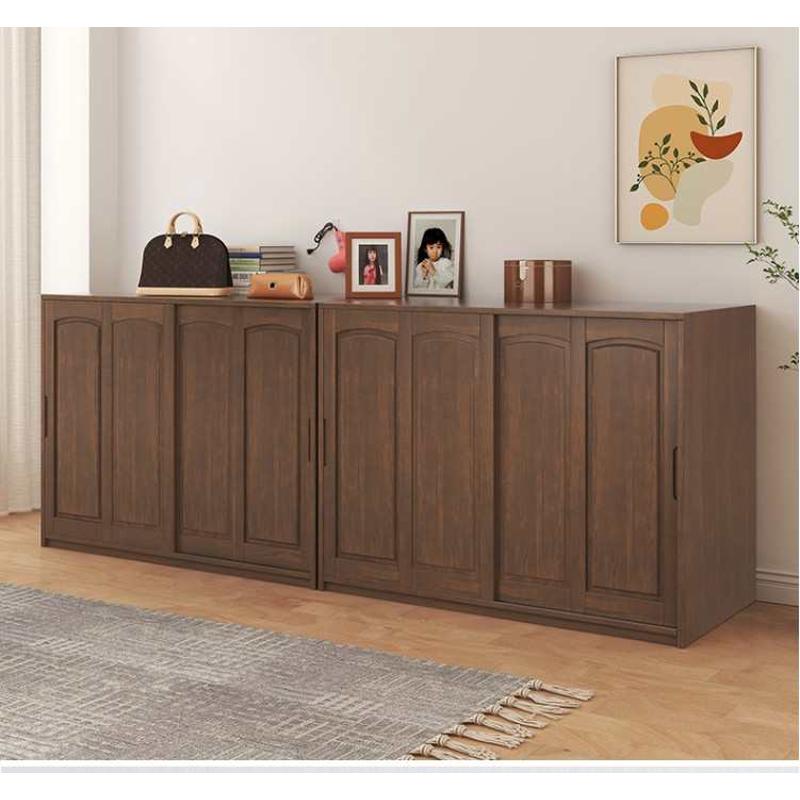 大促实木推拉门衣柜棉被柜收纳柜阳台储物柜大容量衣柜被子