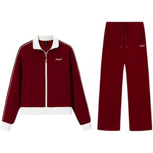 安踏好事发生新年加绒针织运动套装女子马年本命年外套长裤两件套