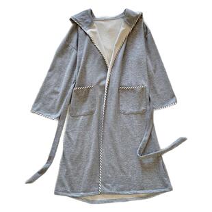 可外穿睡袍女春秋冬季新款羊毛蚕丝连帽加厚轻奢慵懒风睡袍家居服