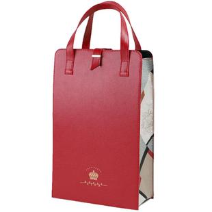 极礼红酒包装礼盒高档空盒手提袋2支葡萄酒双支装通用可定制皮盒