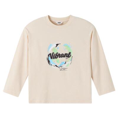 【商场同款】安奈儿童装男童圆领长袖T恤春新款印花AB511509