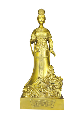 黄铜客厅装饰摆件女娲娘娘铜像