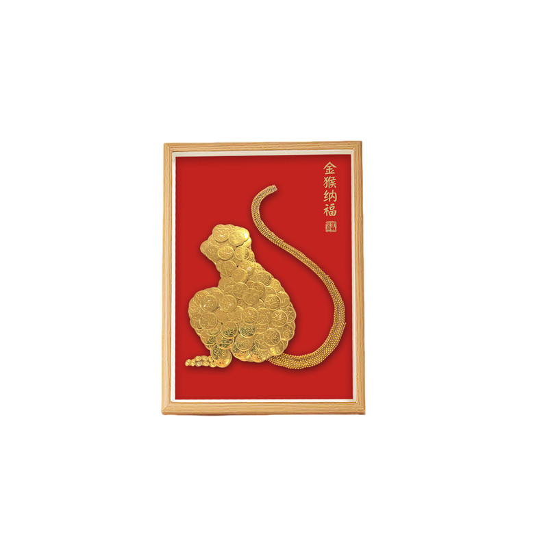 硬币相框生肖猴DIY材料包金猴纳福摆台沙龙公司活动开业乔迁礼物