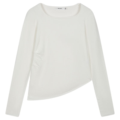 MOUSSY 秋季新品简约纯色打底修身方领薄针织衫028IAB70-1032