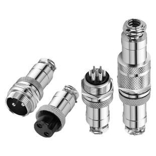 面板固定式航空插头GX12/16/20mm-2/3/4/5/6/7/8芯公母对接连接器