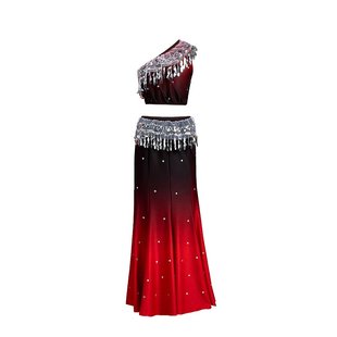 儿童傣族舞蹈演出服弹力孔雀舞蹈服女童少儿鱼尾裙表演服傣族裙