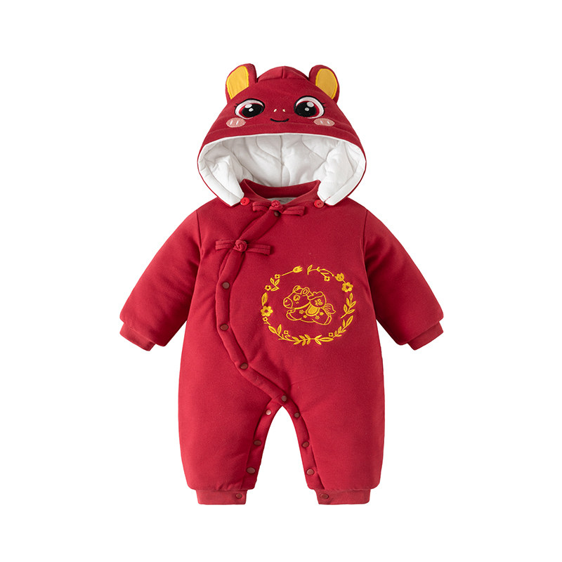 婴幼儿冬装拜冬年服喜庆连体衣