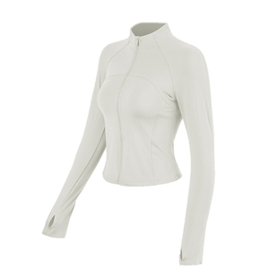 运动外套女冬季加绒跑步瑜伽服长袖修身立领普拉提训练服健身上衣