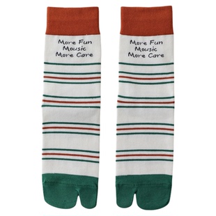 二趾分趾袜女纯棉中筒袜日系木屐鞋猪蹄袜时尚个性百搭潮袜条纹袜