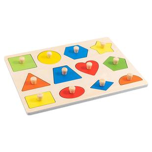 手抓板拼图嵌板1岁3蒙氏早教幼儿童形状几何认知配对益智积木玩具