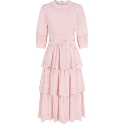 BORAAKSU2026春季新品收腰蝴蝶结浪漫少女气质连衣裙B1GBW62040