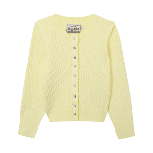 橘子树在哪儿韩系麻花针织开衫女秋季设计感简约外搭显瘦bm风上衣