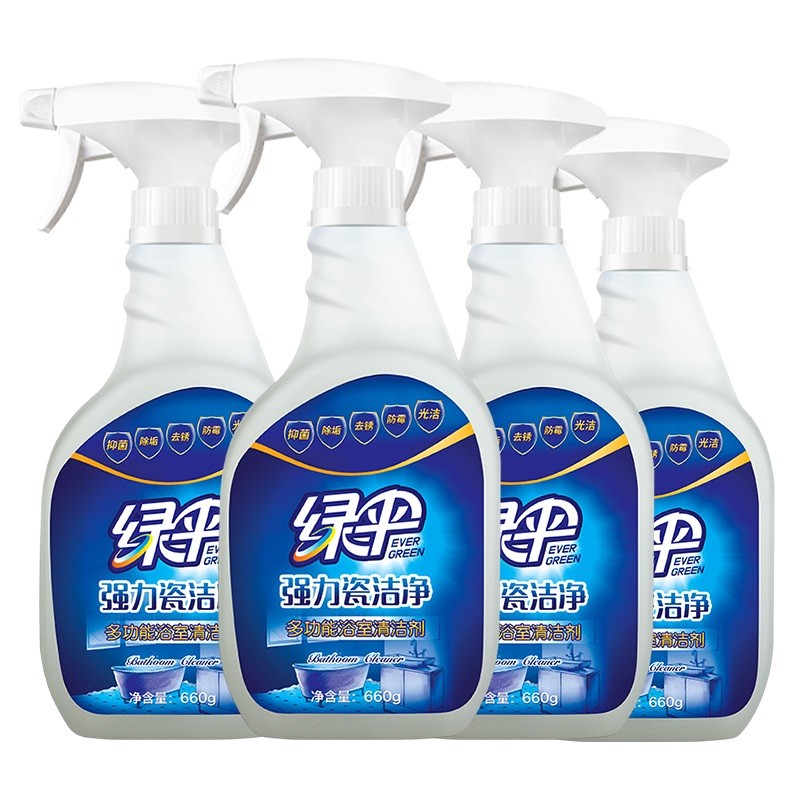 绿伞瓷砖清洁剂瓷洁净660g*4卫生间地砖地板水龙头玻璃强力去污渍