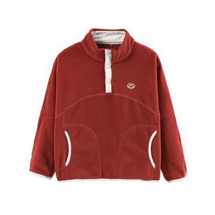 半度闲女童立领加绒卫衣洋气秋冬装中大童25新款儿童冬季加厚上衣