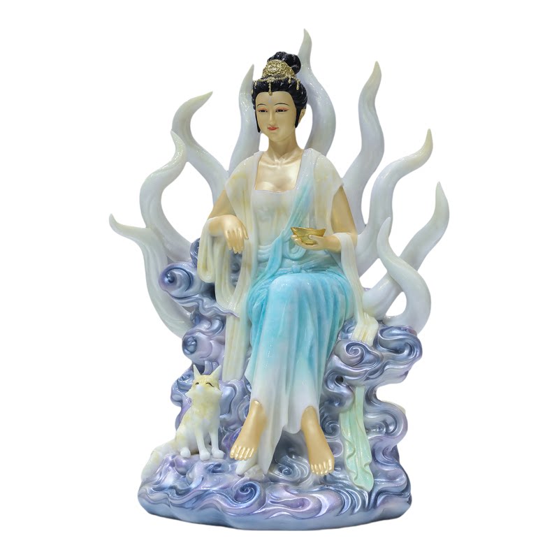 九尾狐娘娘神像汉白玉叠染九公子九姑娘胡家青丘家用供奉摆件新品