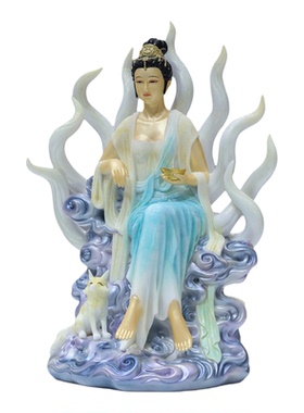 九尾狐娘娘神像汉白玉叠染九公子九姑娘胡家青丘家用供奉摆件新品