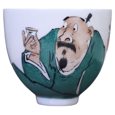 九希堂手绘人物画茗杯
