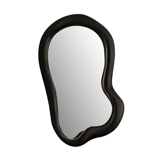 黑色不规则挂墙式浴室镜ins风家居设计师挂镜创意led智能化妆镜子