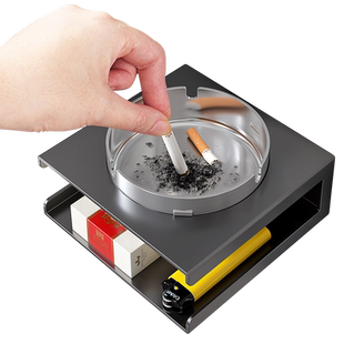 网红创意潮流壁挂家用厕所卫生间烟灰缸不锈钢商用免打孔时尚烟缸