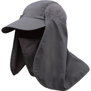 帽子男夏季遮阳帽男士防晒面罩钓鱼帽户外遮脸防紫外线渔夫太阳帽