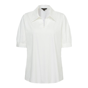 Scofield女装简约翻领短袖衬衫通勤气质光泽感上衣夏季上衣